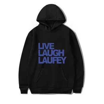 Laufey живо смях качулка дълъг ръкав пуловер унисекс качулка суитчър модни дрехи
