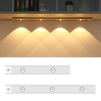  LED кабинета светлина USB акумулаторна сензор за движение Led светлина за кухненски гардероб кабинет осветление 20cm/30cm/40cm/60CM/80CM