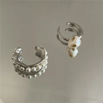 LingLu Сладки неправилни имитации на перлени пръстени Елегантни нови модерни прости отворени пръстени 2023 за жени момичета парти подаръци бижута