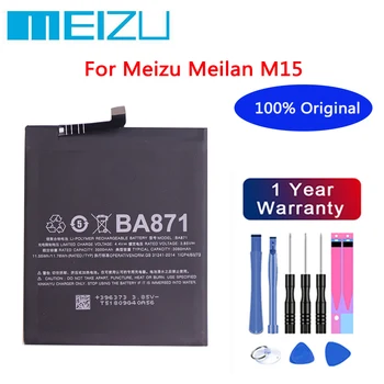 Meizu Висококачествена 100% оригинална батерия BA871 За Meizu M15 / M15 15 Lite M871 M871H BA 871 3060mAh Батерии Bateria + Инструменти