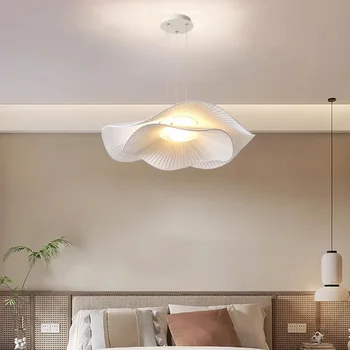 Nordic минималистичен плат крем Wabi Sabi стил Led полилей хол спалня дома декор таванско помещение висулка светлини висящи лампа