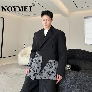 NOYMEI пролет нов дизайнер тежък индустриален стил пачуърк костюм яке личност тъмно облекло 2024 темперамент мъжки блейзър WA754