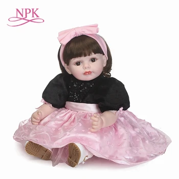 NPK симулация преродена бебешка кукла мека истинска нежна докосване детски подарък с красиви дрехи и перука коса