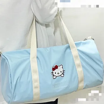 Sanrio здравей коте спортна фитнес чанта момиче найлон рамо пратеник чанта голям капацитет момиче карикатура йога чанта чанта за съхранение чанта