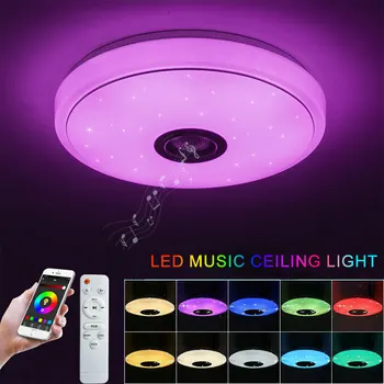 Smart LED таван светлина Bluetooth-съвместим високоговорител APP дистанционно управление таван лампа цветни димиране лампа за спалня дома