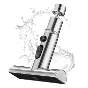 Splash Filter Faucet Aerator 360° Въртящ се кран разширение против пръски спрей приставка 3 режима на изход за вода за кухненска мивка