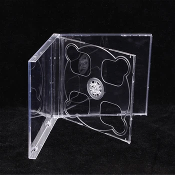 Square Transparent Bottom CD Box Empty CD Case PP Plastic Milky Transparent CD Case CD Case Capacity 2 Discs