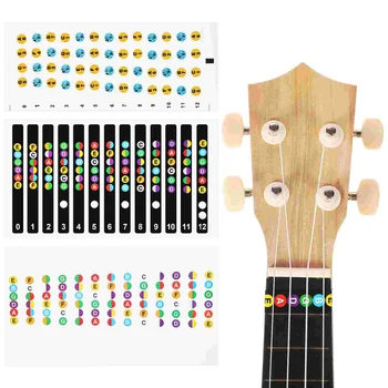 Ukulele китара Fretboard бележка стикери цвят кодирани акорд Fret стикери Учене на ваденки за начинаещи в практиката
