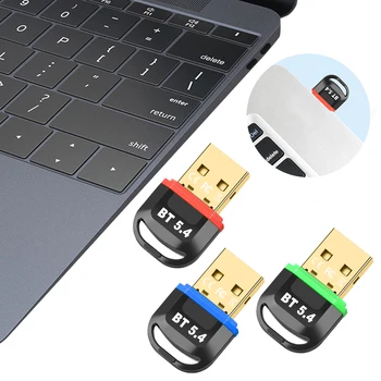 USB BT 5.4 Dongle адаптер BT 5.4 Dongle приемник поддържа Windows 11/10/8.1 BT Dongle за PC високоговорител безжична клавиатура на мишката