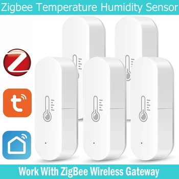 ZigBee 3.0 Интелигентен сензор за температура и влажност Tuya Smart Life App Дистанционно управление Работа с Alexa Google Home Assistant