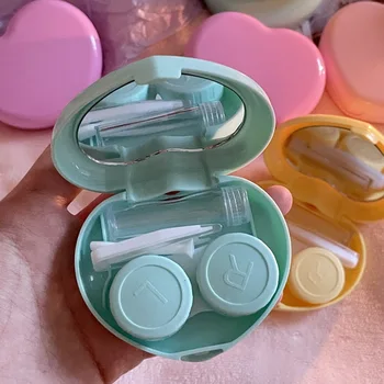 Гладка бонбони пинсети контактни лещи случай жени преносими контактни лещи кутия нов стил контейнер пътуване контактни лещи случай