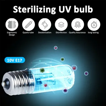 Горещи продажба E17 UVC ултравиолетова UV светлина тръба крушка 3W дезинфекция лампа озон стерилизация акари светлини бактерицидна лампа крушка