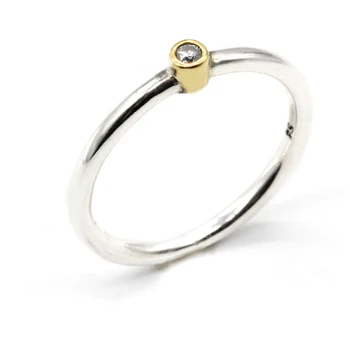 жени сребро 925 стерлинги бижута пръстен елегантен дребничка кръг блестящи CZ пръстени за пръсти за жени сватба Свети Валентин подарък