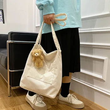 жените проста пазарска чанта универсален кадифе стилен рамо чанта плътен цвят мода рамо чанта голям капацитет пътуване чанта