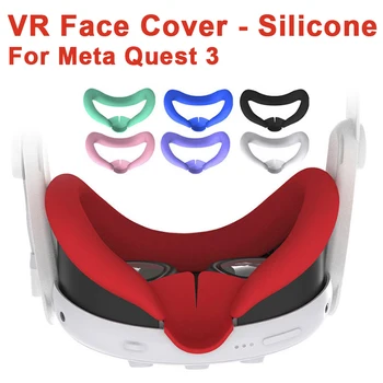 За Meta Quest 3 VR покритие за лице Силиконова маска за очи Пот прахоустойчива сменяема силиконова подложка за лице за Quest 3 VR аксесоари