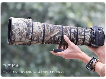 За Nikon AF-S 180-400mm F4E TC1.4 FL ED VR обектив водоустойчив камуфлаж палто дъжд покритие защитен ръкав случай найлон пистолети кърпа