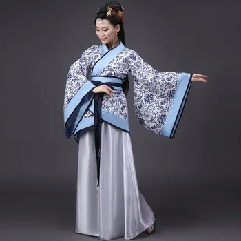 Китайска традиционна рокля жени ханфу косплей костюм ханбок династия Танг изпълнение облекло халат Chinoise Femme