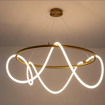 Минималистичен модерен Led полилей осветление DIY силиконов тръбопровод маркуч висулка светлини за хол спалня кухня висящи лампа