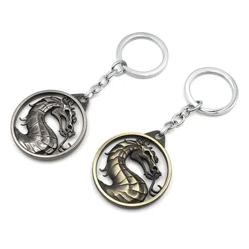Мода реколта чар игра Mortal Kombat ключодържател дракон тотем сплав ключодържател подарък за мъже Кола чанта llaveros аксесоари