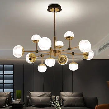 модерен стил дизайн LED полилей за хол спалня трапезария кухня таван висулка лампа черно злато окачване светлина