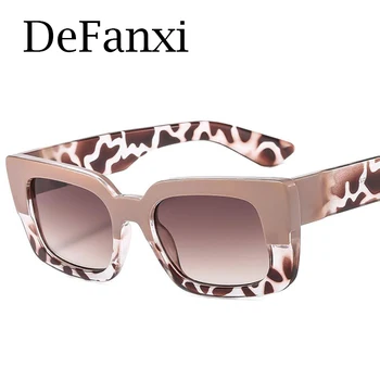 Модерни слънчеви очила 2023 Винтидж дизайнер на марката Хип-хоп площад Каки леопард слънчеви очила широки крака женски очила UV400 Gafas