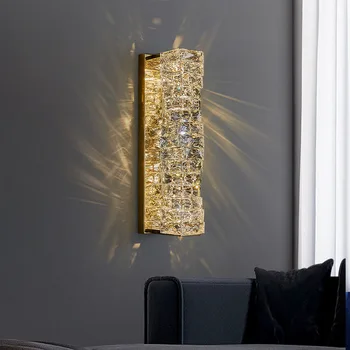 Модерно злато хром луксозна кристална стенна лампа фон стена sconce Led лампа за всекидневна спалня лампа скандинавско вътрешно осветление