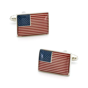 Мъжки Съединени щати Национален флаг маншет връзки червен цвят качество месинг материал флаг дизайн копчета за ръкавели на едро & търговия на дребно