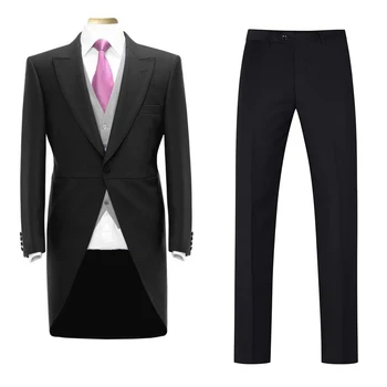 Мъжки фрак 3-парче костюм един бутон яке панталони & жилетка