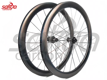 Нов Олекотени колела с карбонови спици Дискови чакълести карбонови колела 40mm безкамерни 50mm безкамерни изцяло въглеродни карбонови колела 28mm ширина