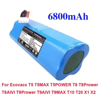 оригинал За Ecovacs T5 T5MAX T5POWER T8 T8Prower T8AIVI T9Prower T9AIVI T9MAX T10 T20 X1 X2 Батерия за метене робот 6800mAh