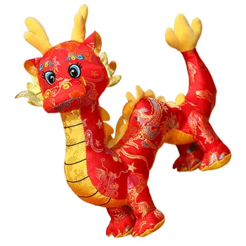 Плюшена животинска кукла играчка плюшена китайска нова година талисман дракон кукла 2024 година Драконът Зодиак играчки подарък Коледа Лунен