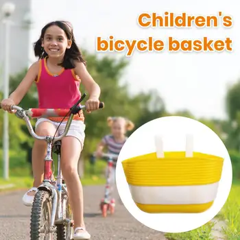 Полезна кошница за велосипеди Здрава детска кошница за велосипеди Ярък цвят Декоративни детски велосипеди Предна кошница за кормило