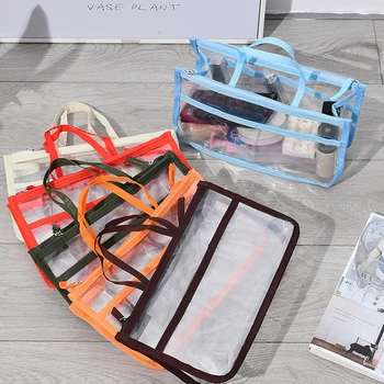Преносима прозрачна козметична чанта за пътуване многофункционална чанта за жени чанта грим съхранение голям капацитет организатор