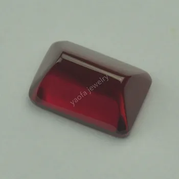 Продажба Lab Grown тъмно червен правоъгълник форма плоско дъно Cabochon захар хляб нарязани хлабав хидротермални червени скъпоценни камъни камък за пръстен Fac