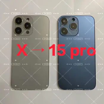 Пълен монтаж титанов алуминий плосък Diy за iPhone X като 15pro корпус, за iPhone X да Diy 15 Pro Backshell подмяна