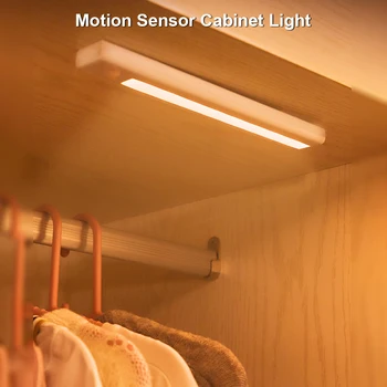  светодиоди килер светлина сензор за движение нощна светлина 3000-6500K 4 * AAA батерия работи нощна лампа за кухня баня гардероб коридор