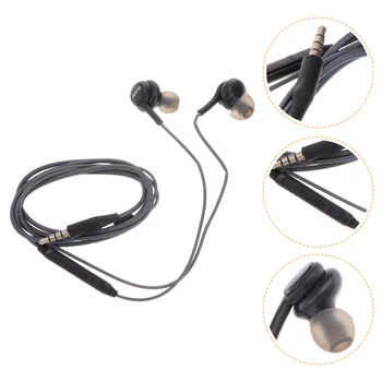 силиконови 35MM щепсел за намаляване на шума в ушите кабелни слушалки случайни слушалки за слушалки (черни)