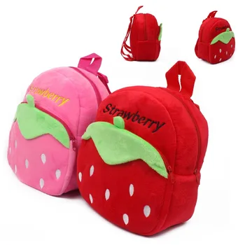 Сладка ягода плюшена раница карикатура животински мини училищни чанти бонбони чанта за деца бебе момиче момче подарък 1-3 години