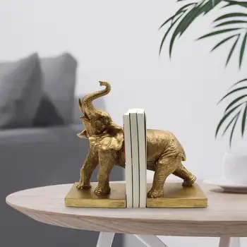 Слон скулптура Bookend модерен декоративни bookends книга стойка притежателя за бюро хол спалня офис вино кабинет