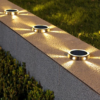 Слънчева LED мощност диск светлина открит водоустойчив градина пътека палубата светлини прожектор погребан слънчева Led лампа градина двор PathWay декор