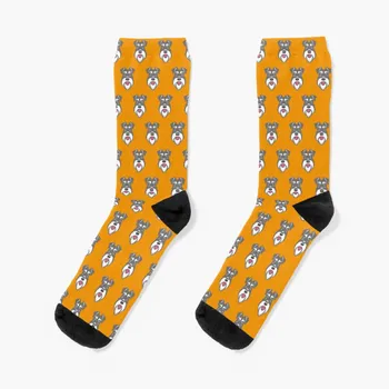 Сол & Пипер шнауцер модел на оранжев фон Чорапи нови чорапи луксозни чорапи коледен подарък Чорапи за жени Мъжки