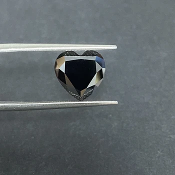 Специален черен цвят сърце форма 9 * 9mm лаборатория отглеждани Moissanite диамантени скъпоценни камъни на Slae за бижута