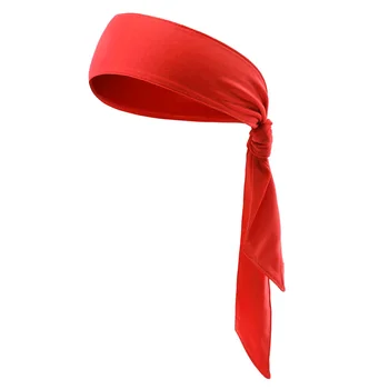 Спортна лента за глава Вратовръзка полиестерна вратовръзка без изпотяване абсорбция Sweatband лента за коса вратовръзка за упражнения йога фитнес (червен)