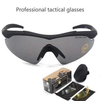 Тактически очила Спортове на открито Катерене Риболов Очила за безопасност CS Game Военно оборудване 3 Комплект очила за защита на обектива