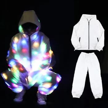 Творчески светлоизлъчващи панталони Водоустойчиви дрехи Танци Цветна светкавица LED светлини Pant Коледно парти дрехи Светещ костюм