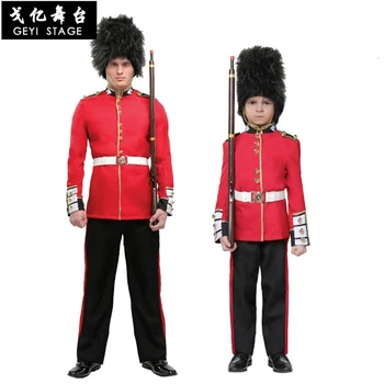 Хелоуин костюм за деца Британска кралска гвардейска униформа Момчета Косплей костюм Американски войник униформа Парти изпълнение