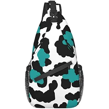 Цветен леопард печат Унисекс гърдите чанти Crossbody прашка раница пътуване туризъм Daypack Crossbody рамо чанта за жени мъже